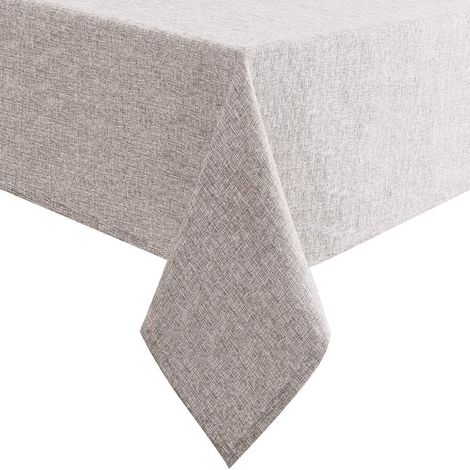 Tischdecke Leinenoptik wasserabweisend rechteckig 135x220cm Stein