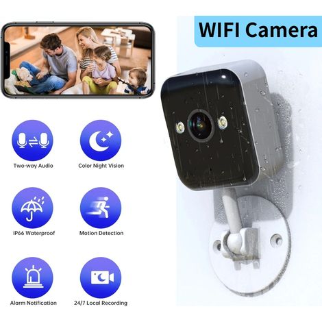 (Carte non incluse) Caméra intelligente HD 1080p, caméra de surveillance extérieure, babyphone (1/5)