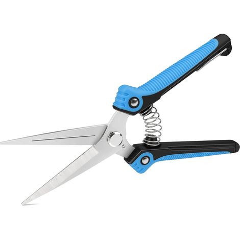 Ciseaux Jardin, Acier Carbone Ciseaux Multi-Usages main Émondeuse Pruner pour jardin récolte de fruits et légumes, Cisailles Jardin, Bleu (1/5)