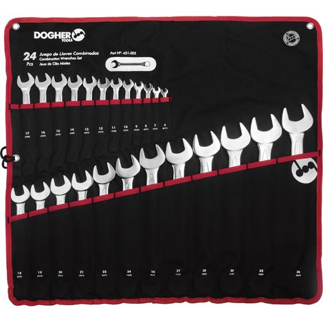 Dogher 451-005 BOLSA NYLON 24 LLAVES COMBINADAS 6-36MM