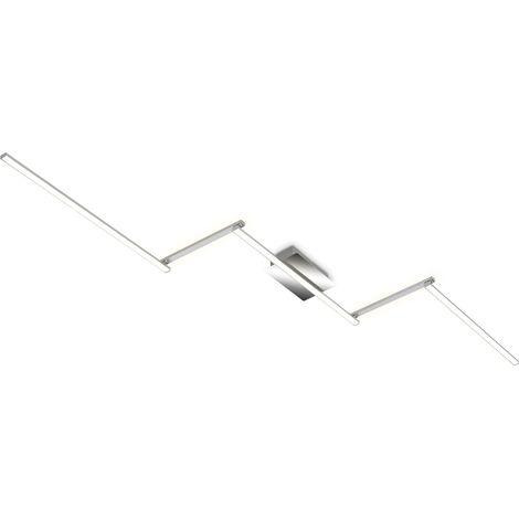Plafonnier LED à lumière indirecte, orientable, couleur de lumière blanc chaud, plafonnier LED, lampe de salon, lampe de chambre, lampe de cuisine, 227,2x12x5 cm, couleur aluminium (1/5)