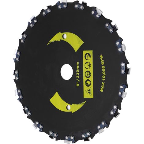 Disque de chaîne à angle droit en acier allié, roue de tronçonneuse 9 pouces 20 dents pour sculpture et façonnage bois, plastique, voiture (1/5)