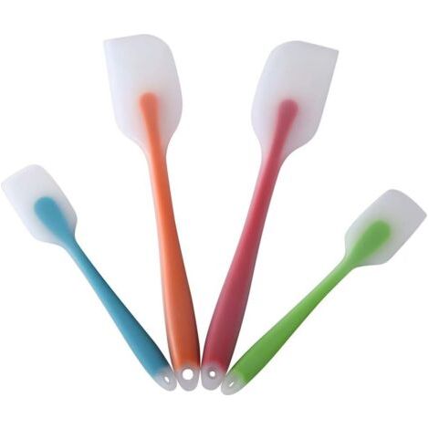 BUNTHAUS Lot de 4 spatules en silicone – Spatule flexible résistante à la chaleur 450F – Ustensiles de cuisine de qualité alimentaire de qualité supérieure (1/4)