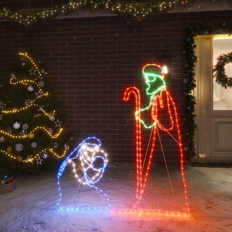 LED-Silhouette Maria und Josef 264 LEDs 40x55&38x100 cm
