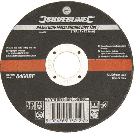 Silverline Disco piatto e forte da taglio di precisione per metallo 115 x 1 x 22,2 mm (1/3)