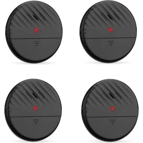 Alarme de porte et de fenêtre, détecteur anti-effraction ultra-mince 125 dB avec lumière LED pour la sécurité de la maison, noir, lot de 4