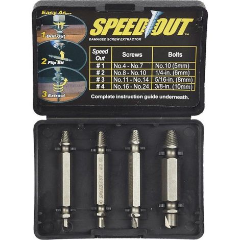 Lot de 4 Extracteurs de Vis "Speed" 20cm Argent