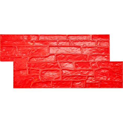 VEVOR Concrete Stamps Mat, 28 x 12 x 0.6 in, Concrete Texturing Skin Polyurethane Stamp Stone Tile Texture Mat, Slate floor Imprint Seamless Stamp Concrete Molds for Outdoor Decorative, Red (1/5)