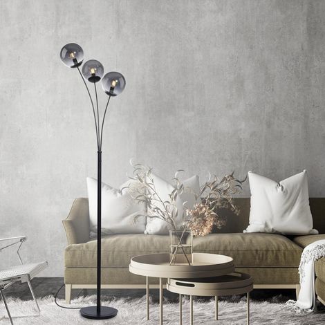 Leuchten Direkt Stehleuchte Big Widow in Schwarz und Schwarz-transparent E14 3-flammig (1/5)