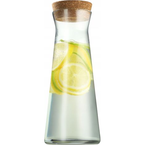 KADAX Glaskaraffe, Wasserkaraffe aus robustem Glas, 1L - 1 Stück (1/5)