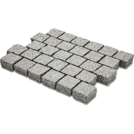 Pavé extérieur en pierre naturelle granit 10x10 cm – Épaisseur 5 cm – Carrossable pour allées et terrasses – Résistant aux intempéries