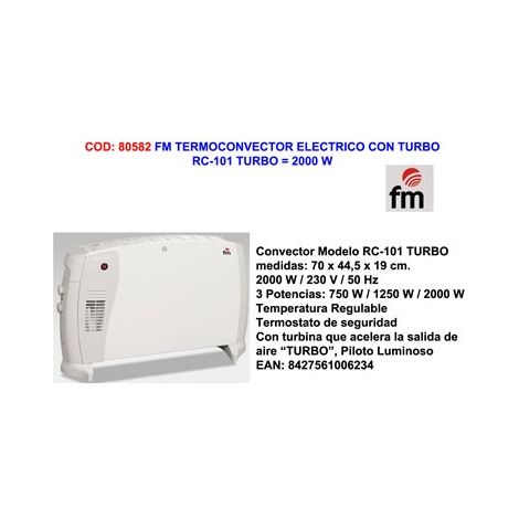 Turbo-Konvektor-Heizkörper 2000W RC-1101 FM