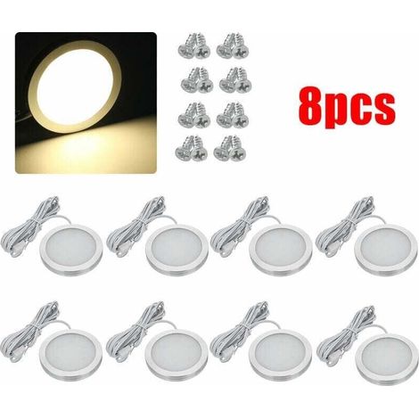 8er Set Innenraum LED Strahler 12V Ø59,5mm für VW T4 T5 Wohnmobil Caravan Küche Warmweiß 3000K (1/4)