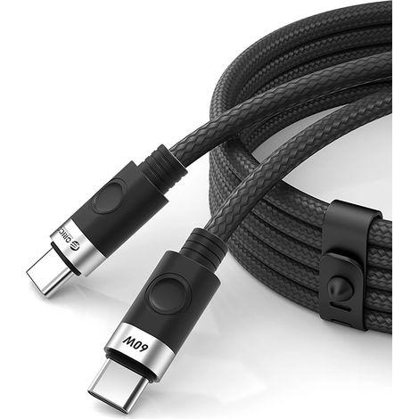 Orico CDX 60W 3A Power Delivery USB-C - Cable USB-C de 1 m - Negro (1/3)