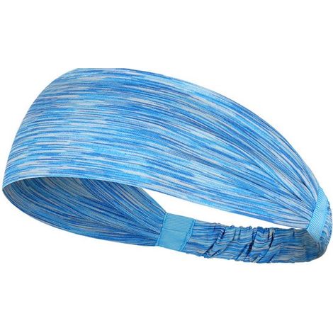 Juego de 5 cintas para la cabeza deportivas con estampado de rayas jaspeadas, elásticas ajustables, transpirables y antideslizantes. (1/2)