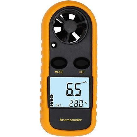 Cet anémomètre portatif 2 en 1 peut mesurer la vitesse du vent extérieur, la température et le flux d'air dans les pièces climatisées. (1/5)