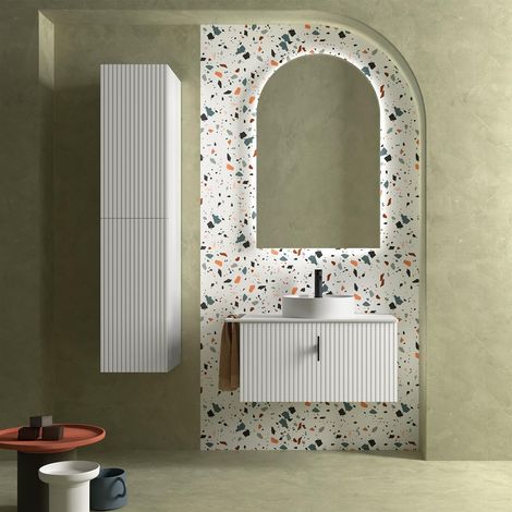 Armoire murale BIBA 800 1 tiroir métal et tiroir caché WHITE COTTON 797 x 405 x 450 mm (1/4)
