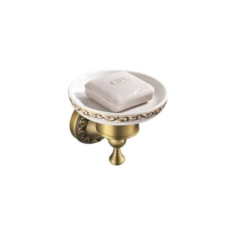 Portasapone in ottone bronzato con supporto a parete, stile antico, ideale per il bagno - Crezuo