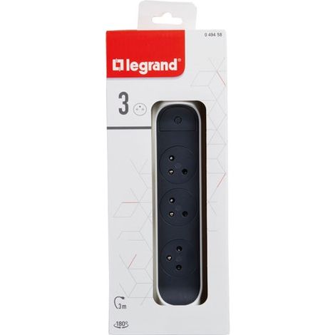 Multipresa Fb 3x2p+t Prenium Rotante e Fissabile 3m Bianco/nero - Legrand