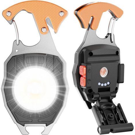 KLVGTIFS PU – Kleine, wiederaufladbare, tragbare Taschenlampe, Mini-COB-Schlüsselanhängerlampe mit Magnetfuß zum Angeln und Radfahren (1/5)