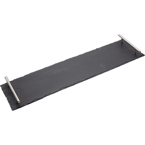 MasterClass Artesà Table de Cuisine de Ardoise avec poignées de Acier 15 x 60 cm