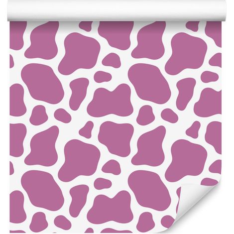Kuhflecken-Tapete, Lila und Weiß, Lila Hintergrund, 50 x 1000 cm (1/5)