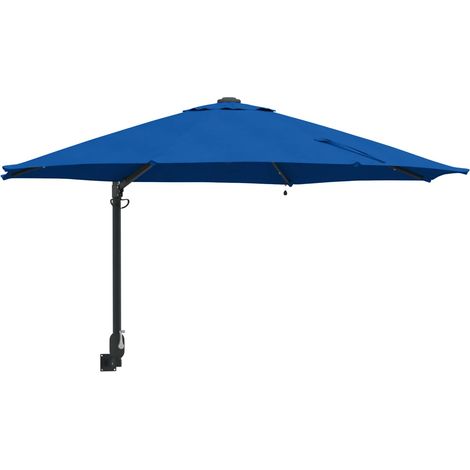 Moderno ombrellone da giardino inclinabile con illuminazione LED per esterni 248 x 248 x 148 cm poliestere azzurro 020058649