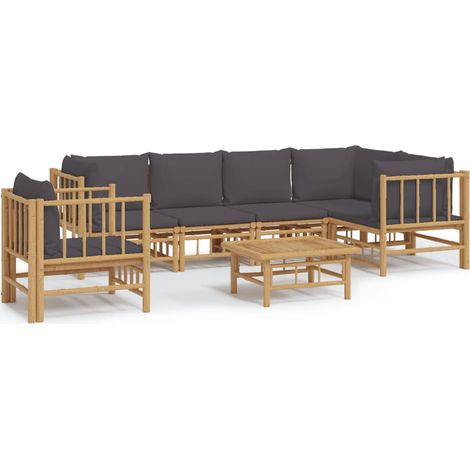 Maison Exclusive - 7-tlg. Garten-Lounge-Set mit Dunkelgrauen Kiss