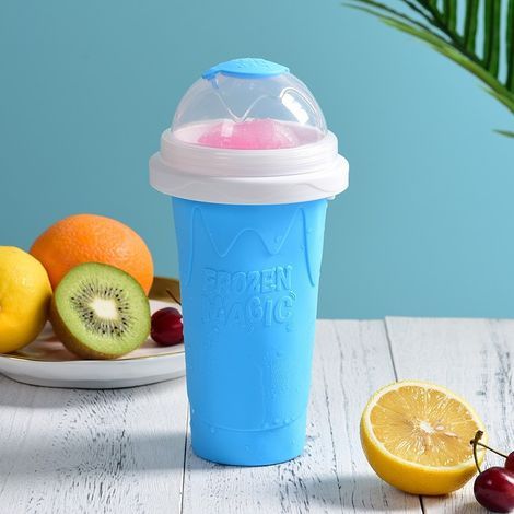 DIY smoothie maker, blue layer, for smoothies, milkshakes, ice cream, silicone, ideal for Halloween, ideal for summer parties (blue) (1/5)