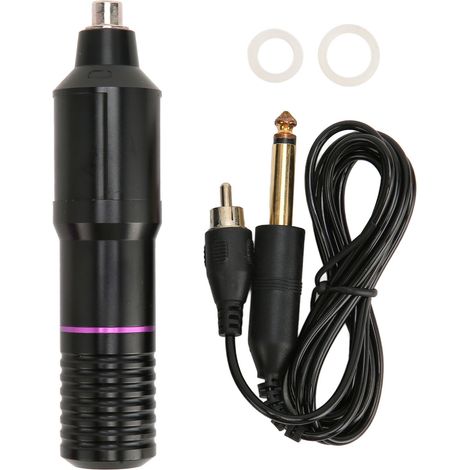Machine de Tatouage Rotative Réglable Stylo pour Lining et Shading, Connecteur RAC Alliage Noir Violet - Set Complet (1/5)