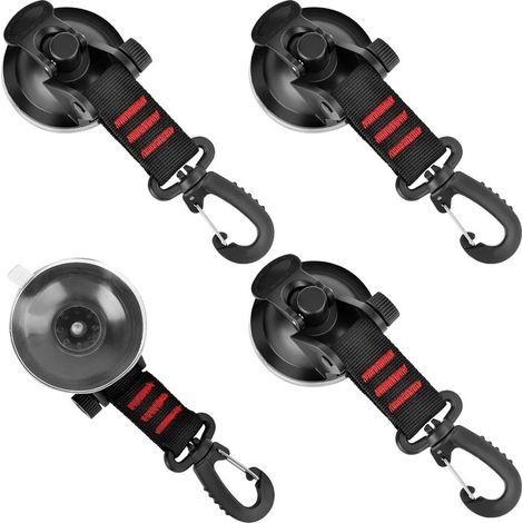 Ancre à Ventouse,Ventouses D'ancrage Ventouse Voiture,Ventouse crochet avec Fixation du Crochet d'Arrimage,Crochets de Fixation Camping,Crochet de Fixation Ventouse pour Tentes Camping(4 Pcs) (1/5)