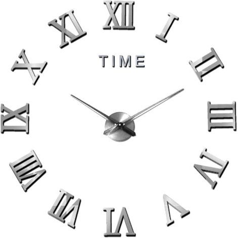 Horloge murale 3D à faire soi-même, moderne et silencieuse, grande horloge murale, autocollant miroir XXL