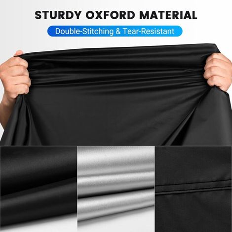 Housse de protection moto imperméable 200x90x100cm - Bâche anti-UV, vent, neige et rayures - Tissu Oxford haute densité avec revêtement argenté, noir et gris (1/4)