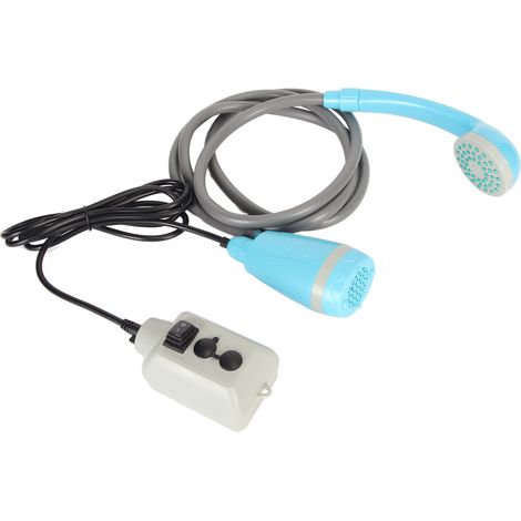 Douche portable extérieure rechargeable USB, kit camping avec pompe à eau bleu (1/5)