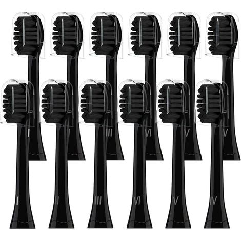 Lot de 12 têtes de brosse à dents électrique Wondersmile - Noir (1/5)
