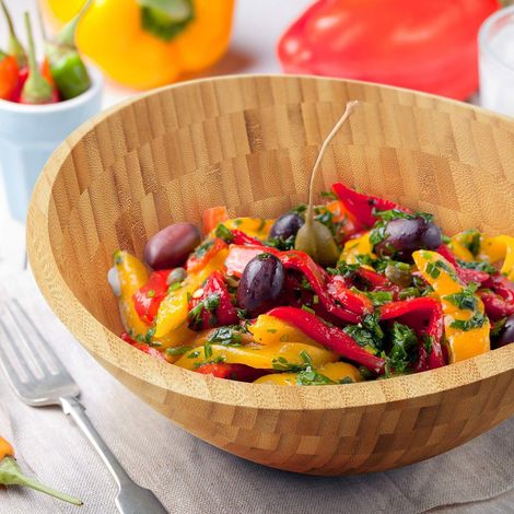 Ovale salatschussel aus bambus - naturlich leicht zu reinigen