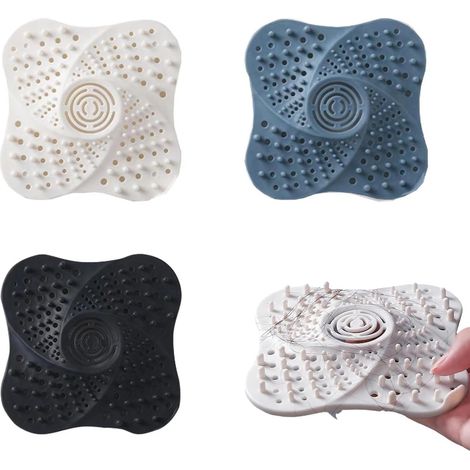 3 Pièces Filtre Cheveux Douche Attrape Cheveux Douche en Silicone avec Ventouse, Grille Evier Flexible pour Évier, Baignoire, Cuisine, Anti-Bouchons (1/5)