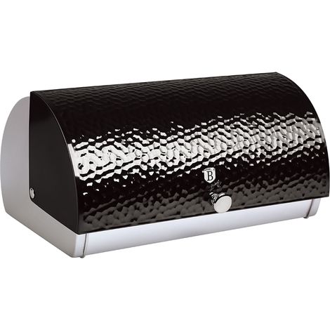Berlinger Haus Primal Gloss Boîte à Pain, Couvercle Coulissant, Acier Inoxydable, Design Moderne  Inox / Noir
