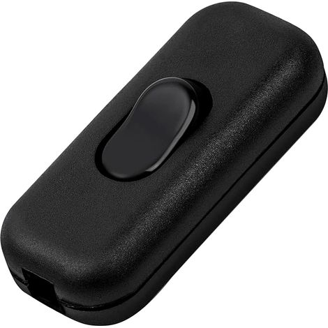 1 Pièces Interrupteur Lampe de Chevet,Interrupteurs à Bascule Bi-Polaires 6A 250V,Interrupteur Bipolaire pour Lampe Inline 2 ou 3 Ligne,pour Petits Appareils,Lampes de Bureau et de Chevet (Noir) (1/5)