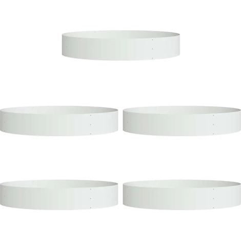 Set di 5 anelli per fioriera moderni 120 x 120 x 20 cm stile contemporaneo esterno in acciaio bianco 020052268