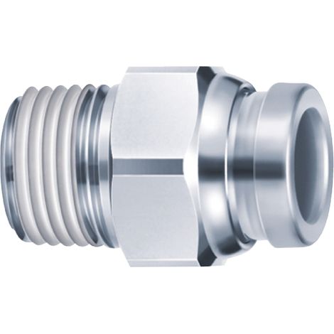 Adaptateur droit fileté SMC KQB2 vers Enfichable, 8 mm R 1/8 Mâle ( Prix pour 1 )