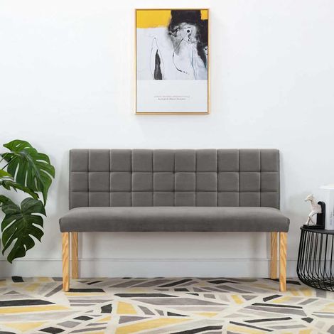 vidaXL Banc 140 cm Gris Velours (1/5)