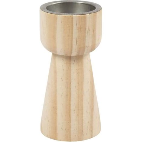 Bougeoir - Conique en bois - 11 x 5,5 cm - 10 pcs - Beige