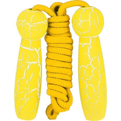 Corde à sauter en bois réglable pour enfants et adultes - Loisir sportif jaune (1/5)
