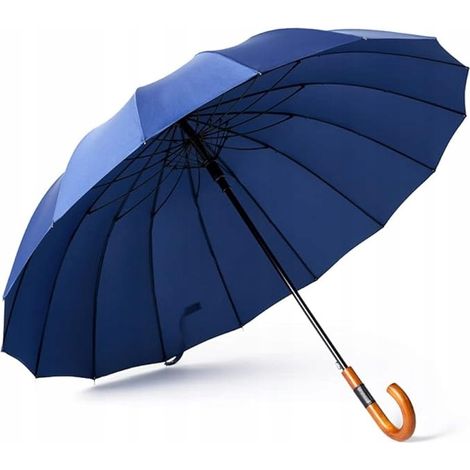 Ombrello automatico XXL 120 cm antivento e spesso, blu, ideale per lavoro. (1/5)