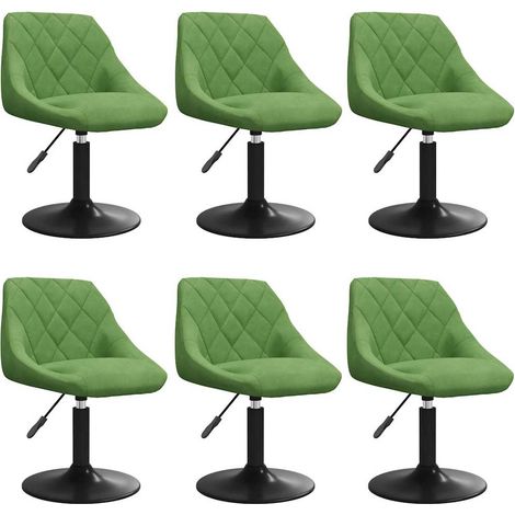 Maison Exclusive - Sedie da Pranzo Girevoli 6 pz Verde Chiaro in Velluto