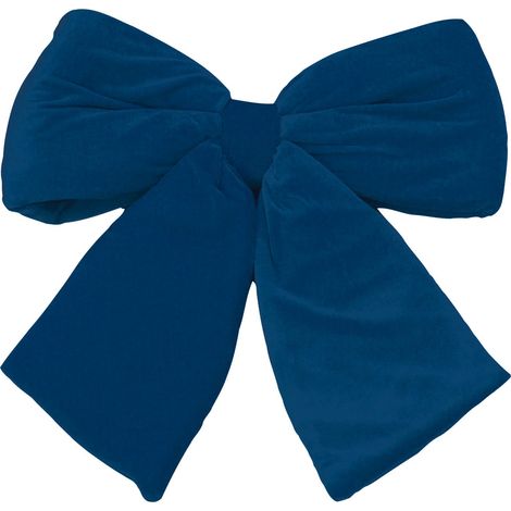 Fiocco imbottito in velluto Blu decorazione natalizia per albero e ghirlanda dietro porta -Medium