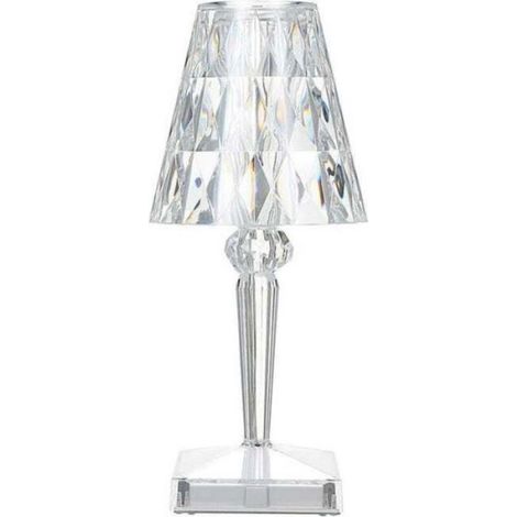 Lampe À Poser En Cristal - Rechargeable USB - Commande Tactile 2 Tons Blanc/Chaud - Pour Chambre Salon Bureau - 1 Pièce (1/5)