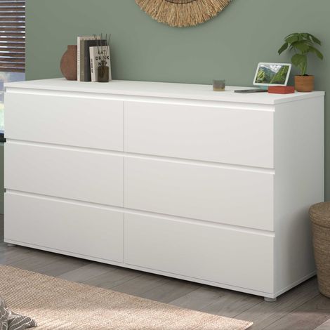 Commode Nux 6 tiroirs - blanc (1/4)