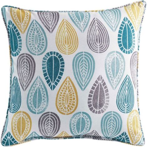 Coussin Déco "Palpito" 40x40cm Blanc & Bleu (1/4)
